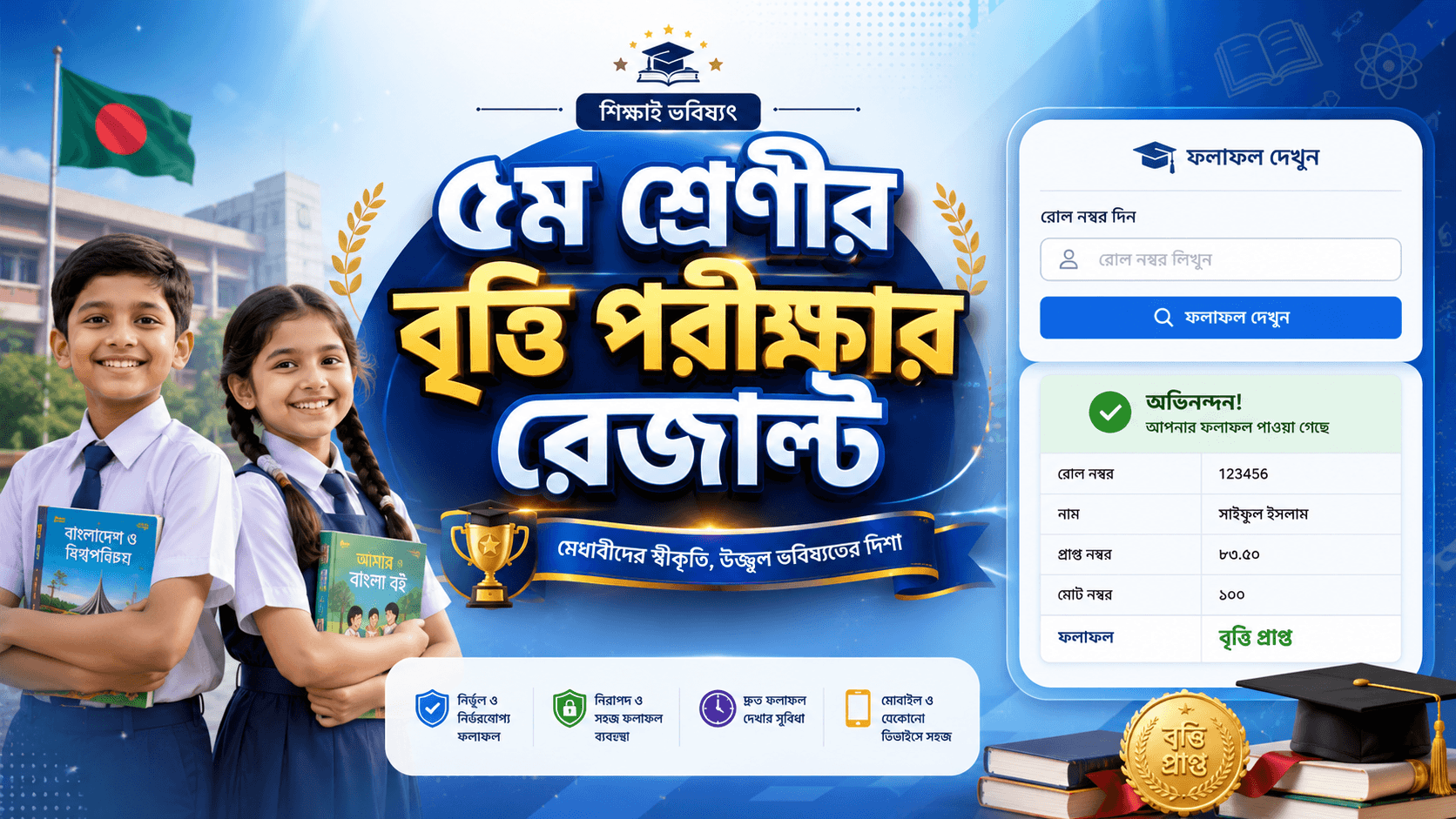psc result 2026- ৫ম শ্রেণীর বৃত্তি পরীক্ষার রেজাল্ট